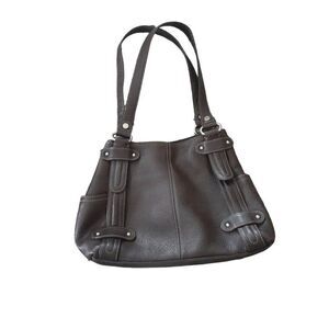 Tignanello 280709 Dark Brown Pebble Leather Purse